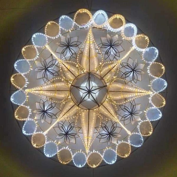 Tala Puti Pure LED Classic All White Filipino Christmas Lantern - Capiz Parol