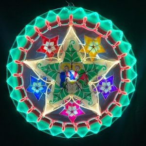 Holy Family Design Pure LED Classic Filipino Christmas Lantern - Capiz Parol SN-5