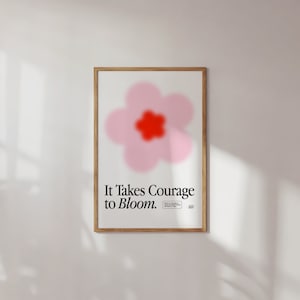 Er is moed voor nodig om digitale print te laten bloeien - Baby Pink en Sunset Orange, 12x18