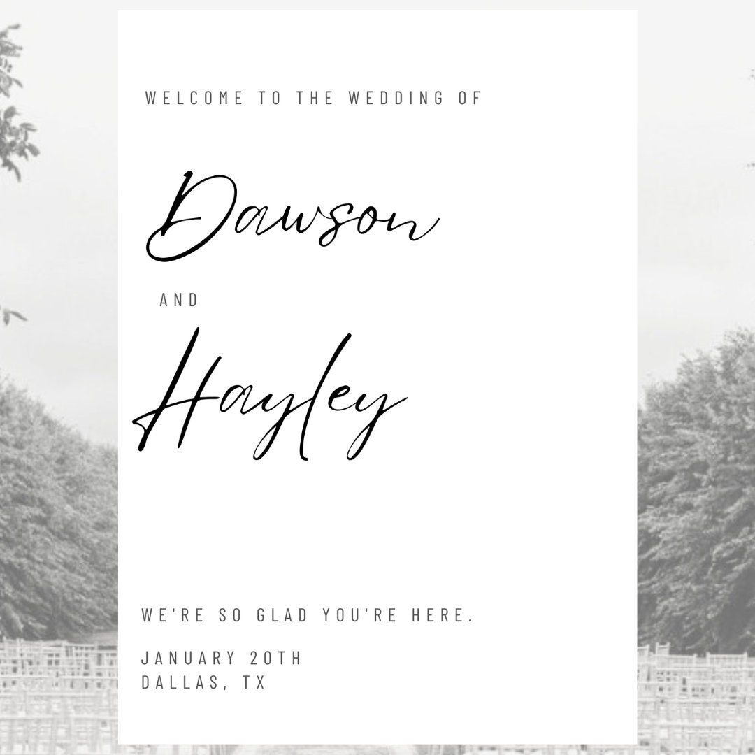 Wedding Welcome Sign Printable Welcome Sign Template - Etsy