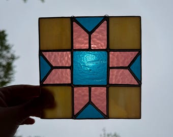 Quilt square stained glass