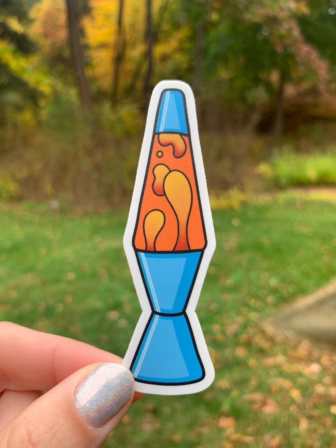 Orange Lava Lamp Water Bottle Sticker Vinyl and Waterproof Etsy
