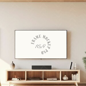 16x9 frame tv mockup in living room