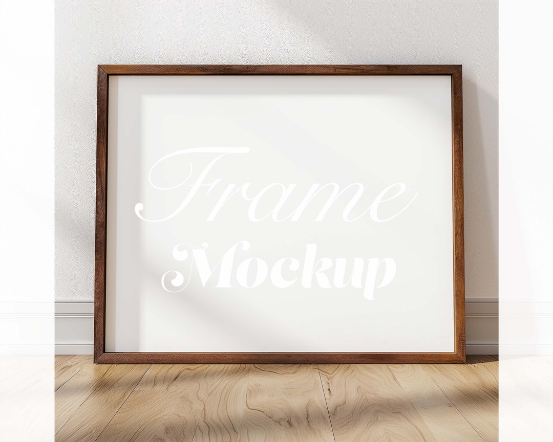 Nice Frame For Rundown Brown Frame Mockup, Horizontal 4:5 Aspect Ratio Poster, Frame Lean on ...