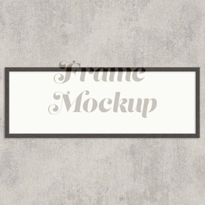 Panoramic Frame Mockup 3:1 Aspect Ratio, Wall Art Mockup PSD, 30x10, 24x8, 15x5, Simple Classic Black Frame Mockup