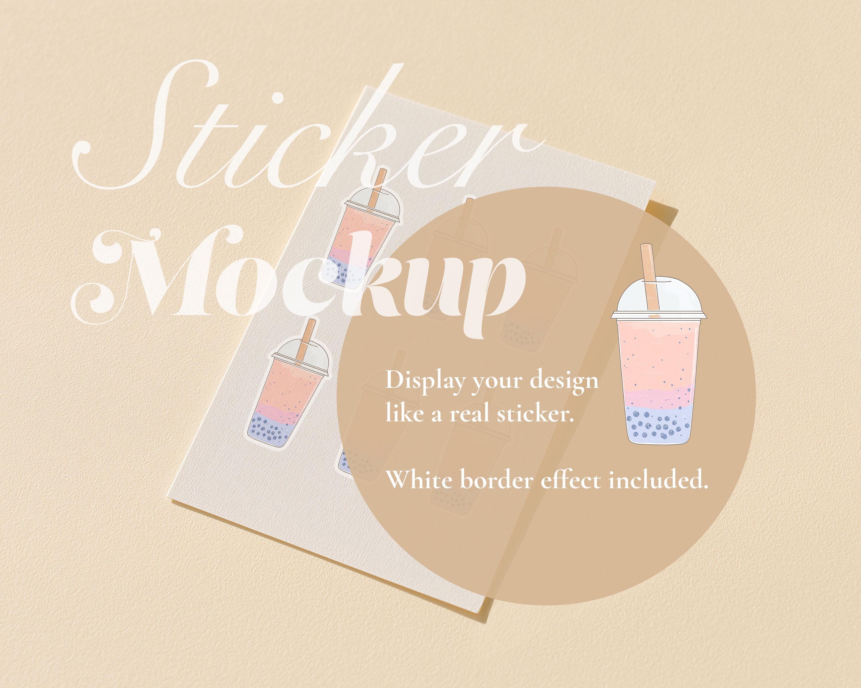 Sticker Sheet Mockup, Minimal Realistic Sticker Display With White ...