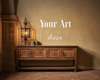 Vintage Blank Walls Mockup, Entrance Wall Interior Mockup, Wall Mockup for Antique Decorations, Interior Pictures, JPG, Product Display