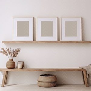 Three Frames Mockup, Mockup for 4x5 Ratio Art, Light Wood Frames on Shelf, Boho Scandinavian Interior, Mockup for Wall Art Set 3