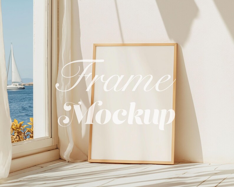 coastal wall art frame mockup