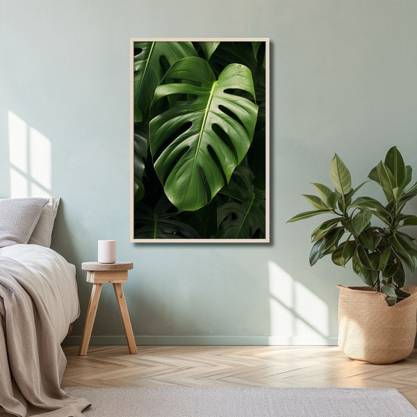 Large Wood Frame Mockup, for 2x3 Ratio Vertical Art, Bedroom Green Wall, Mockup 16x24 Wall Art, Scandinavian, Oversized Poster Frame Mockup