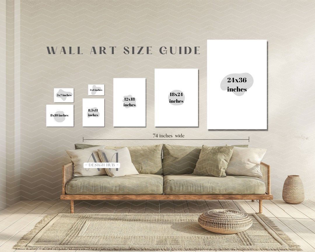 Wall Art Size Guide, Poster Size Guide, in Inches, Gallery Wall Art ...