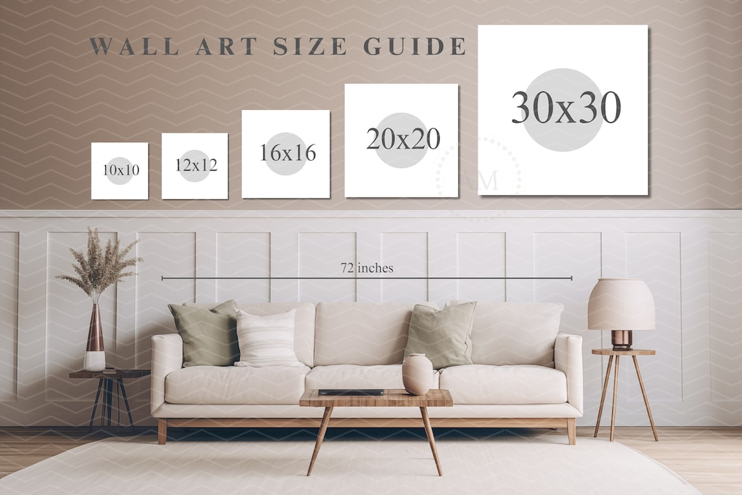 Wall Art Size Guide, Square Poster Size Guide, Art Display Guide ...