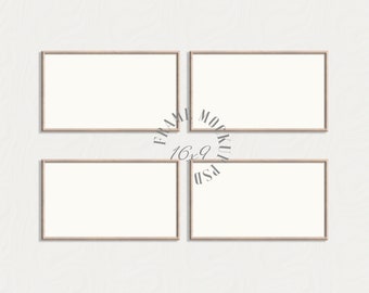 Frame TV Mockup, TV Frame Mockup Set of 4, Four Wood Frame TV Mockup, Minimalist Simple, Mockup for Digital tv Art, Smart Object