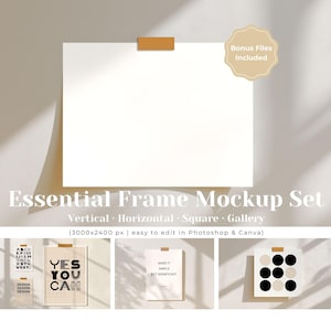 Poster Mockup Set, Mockup Bundle, Essential Minimal Design, Studio Interior Mockup, Schnittmuster, PSD und Canva Template