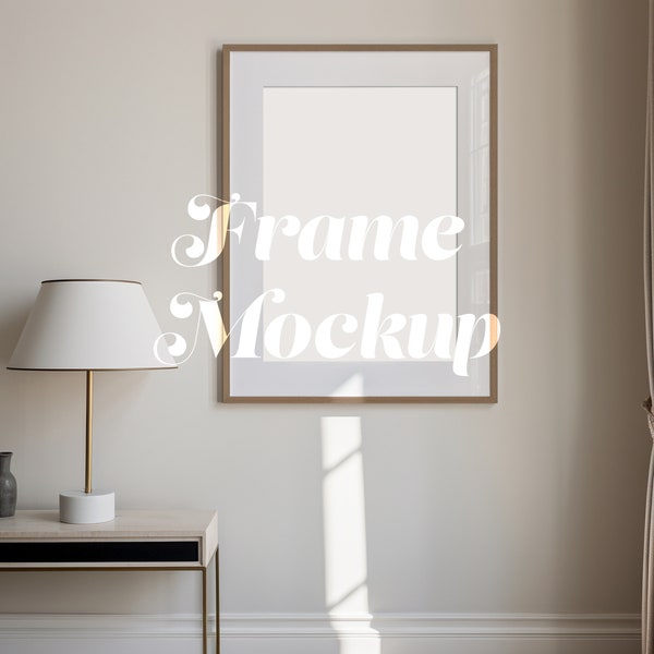 Vertical DIN A Frame Mockup, A4 Photography Prints Mockup, Poster Mockup, Natural Light, Scandinavian Style, Studio Wall Art Mockup