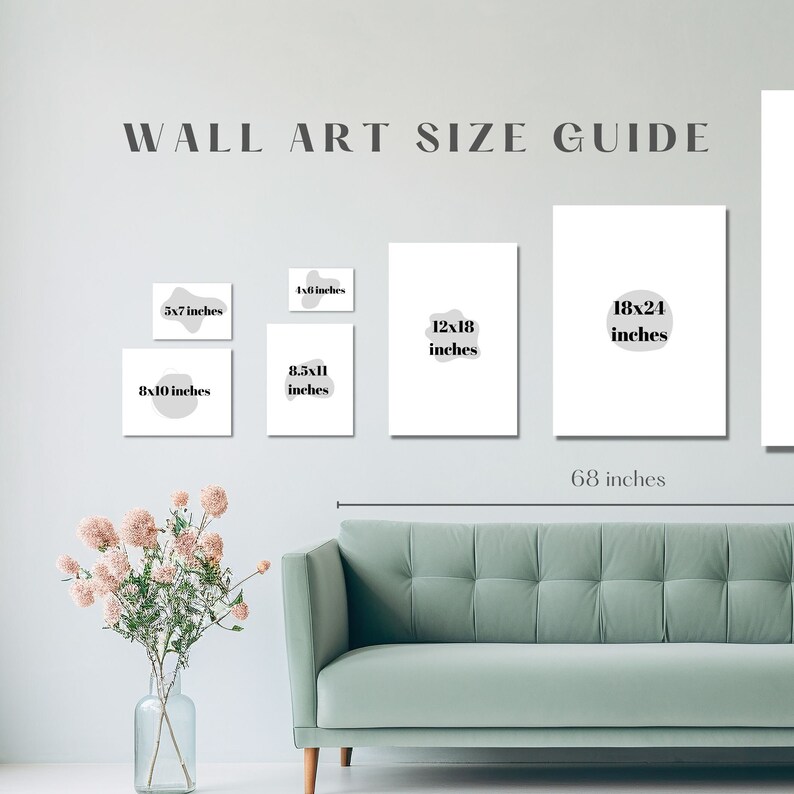 Wall Art Size Guide Poster Size Guide Inches Vertical Sizes Etsy Canada