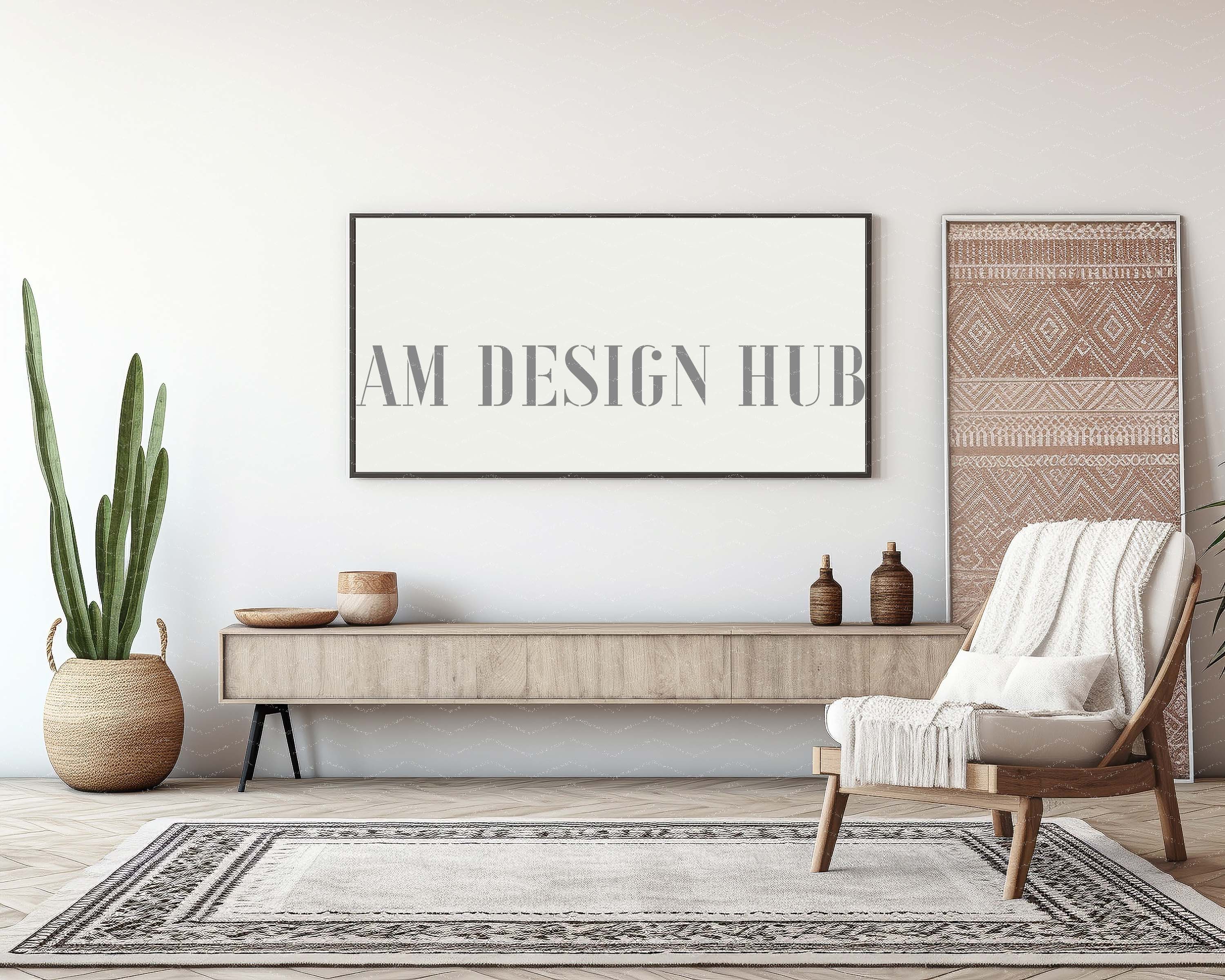2:1 Panorama Frame Mockup, Wood Frame Mockup, Panoramic Frame Mockup ...