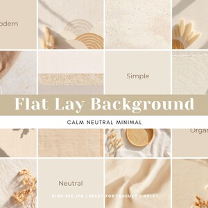 Flat Lay Background Bundle, Product Photography Background, Neutral Clean Background Photos, 35 JPG Files