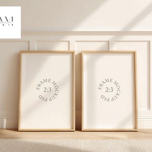 Frame Mockup, Two Poster Frames Side by Side, Matching Prints Mockup, Set of Two Prints Display, Poster Frame Mockup, PSD & JPG