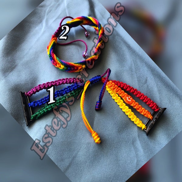 Custom LGBT Apple Watch Band: Braided Pride Bracelet