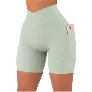 Pantaloncini A Vita Alta Con Scrunchie Per Sollevamento Glutei - 3 Pezzi, Senza Cuciture, Per Yoga E Allenamento