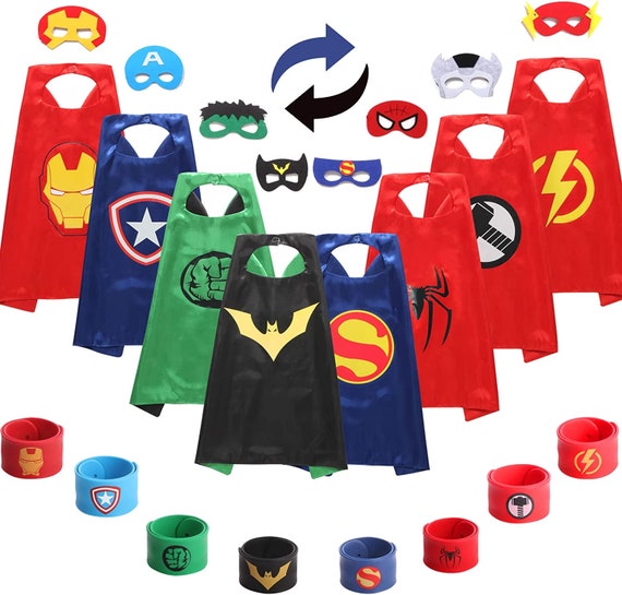 Superhero Capes Set and Wristbands Kids Costumes Halloween Etsy