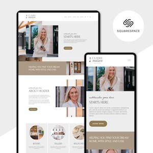 Claire Maison Squarespace 7.1-sjabloon: modern websiteontwerp - inclusief pdf-gids