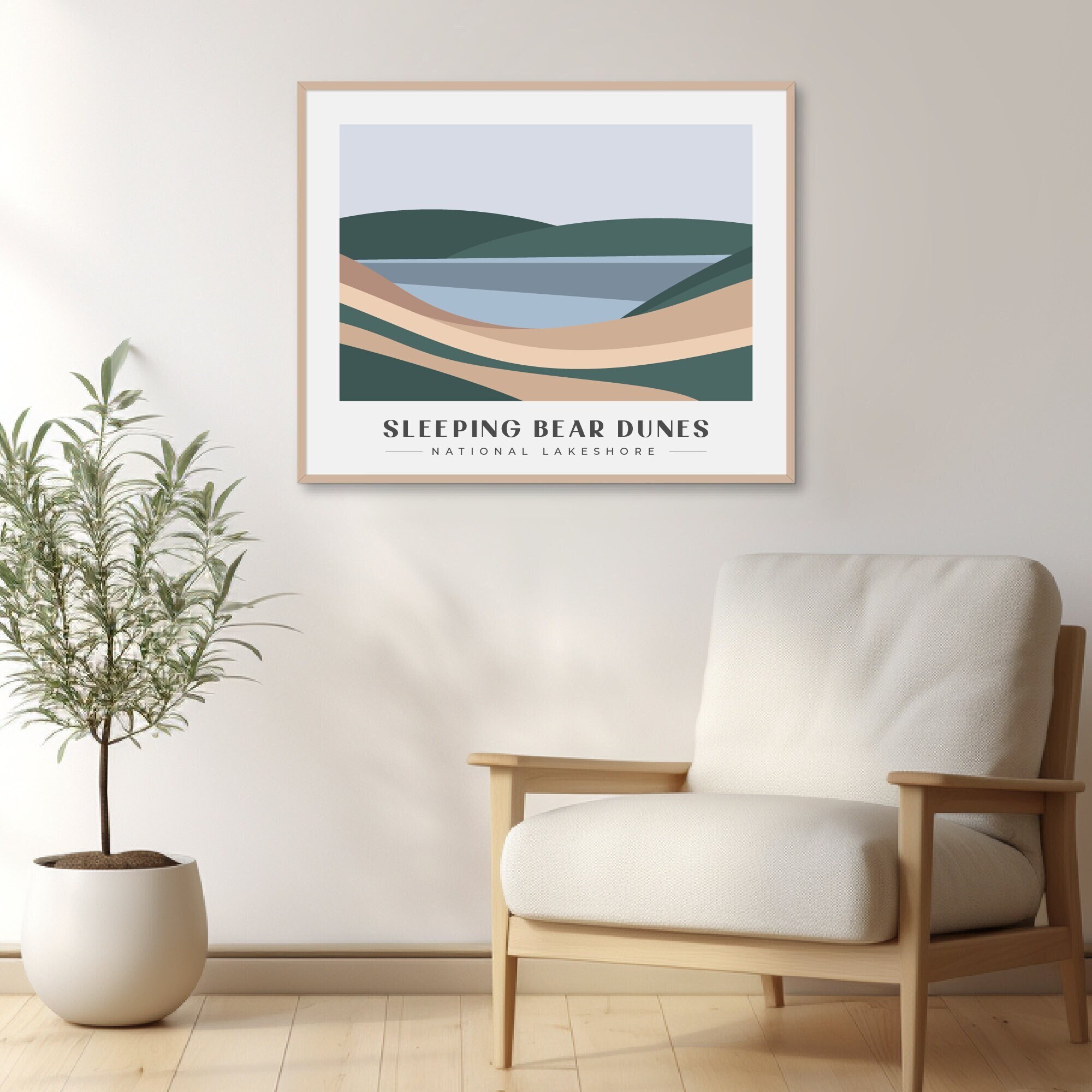 Sleeping Bear Dunes Poster, Michigan Print, National Park Art, National