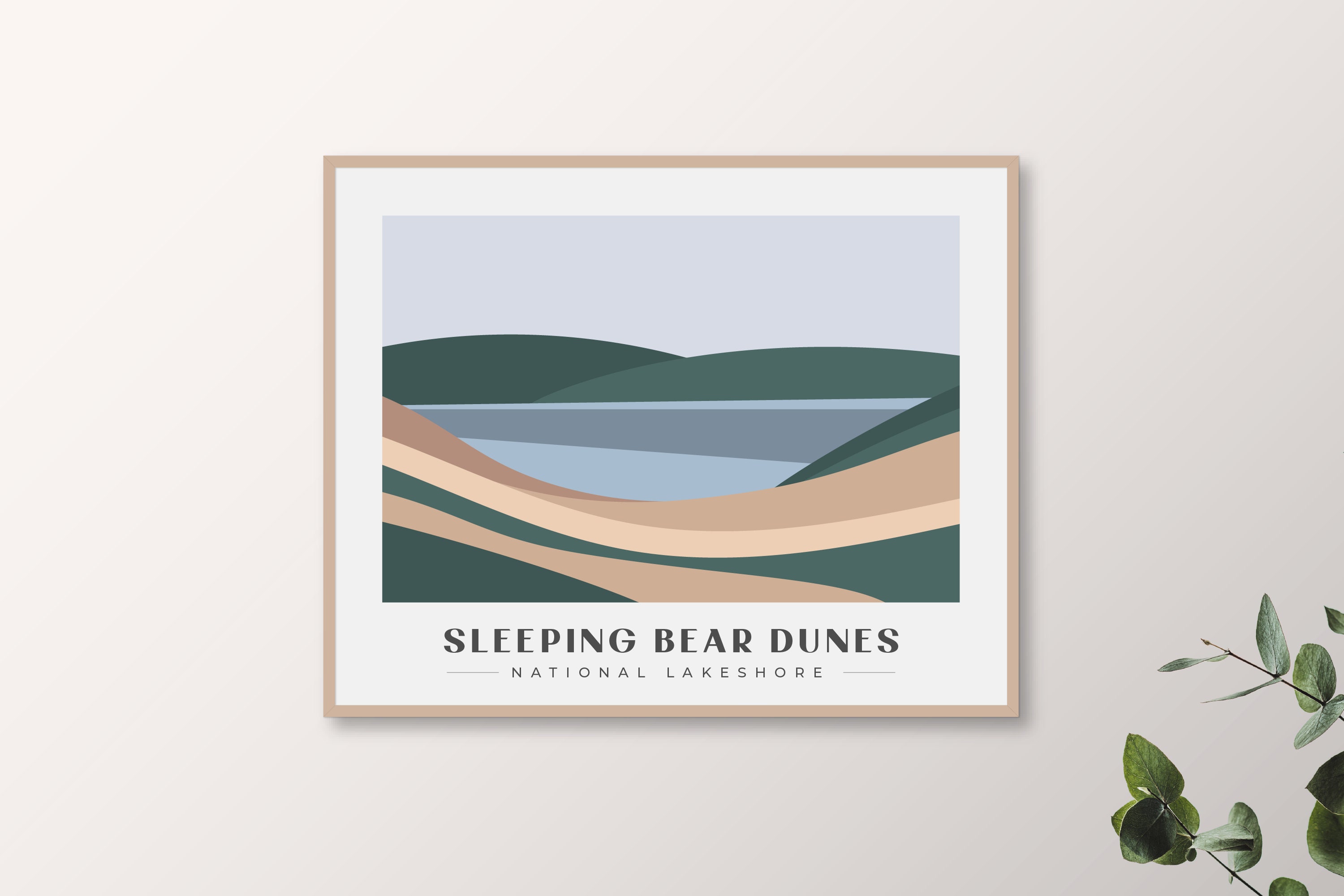 Sleeping Bear Dunes Poster, Michigan Print, National Park Art, National