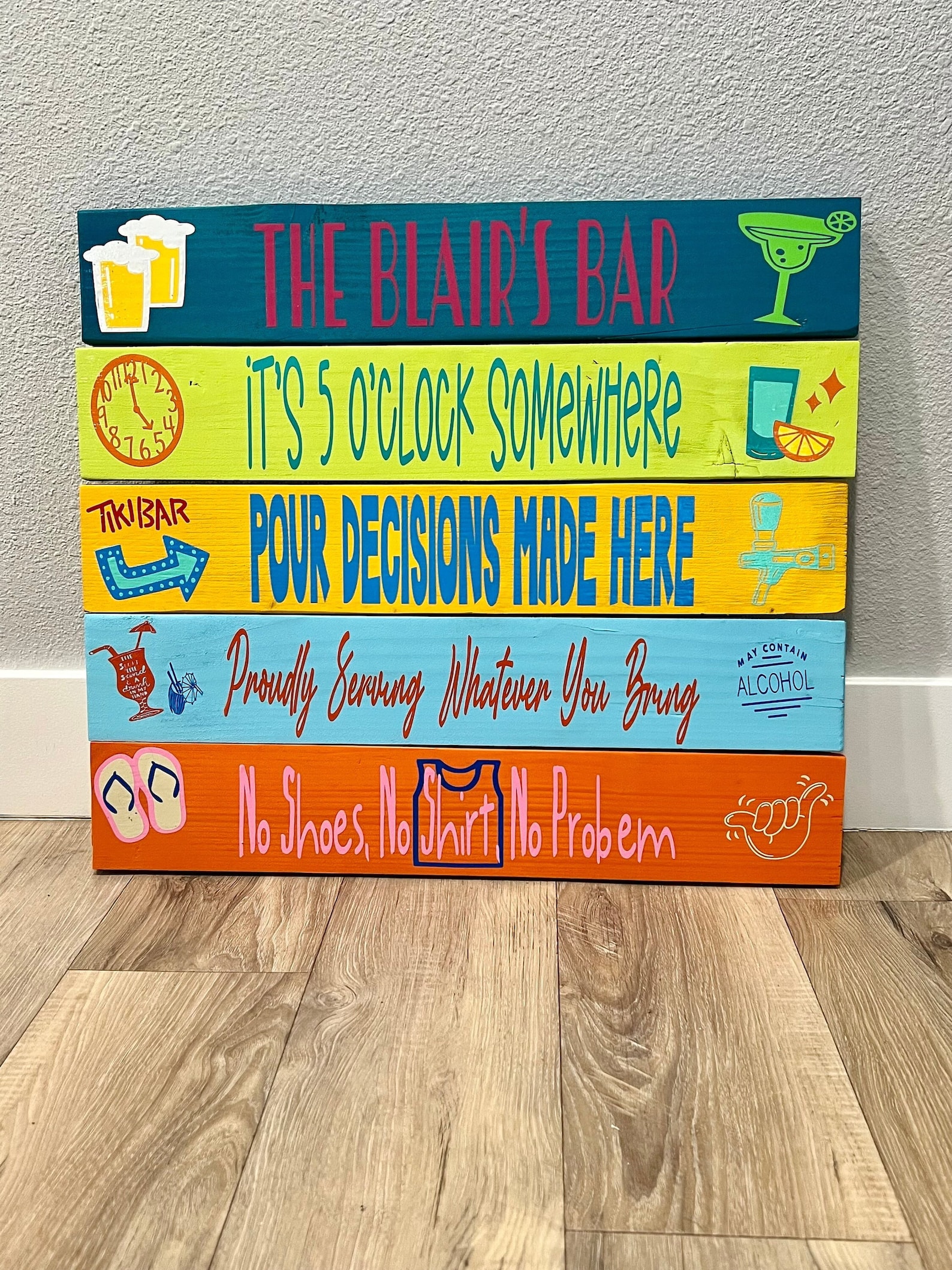 Fun Bar Sign/ Tiki Bar Sign/ Outdoor Bar Sign/ Margaritaville Bar Sign