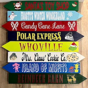 Kerstrichtingsborden/Kerstwegwijzer/Kerstversieringen
