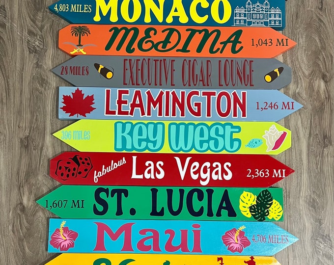 Sign Post Arrows Destination Arrows 9 Hand Painted & Cut Etsy
