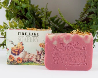 Easter soap bar Rose peony scent with a adorable box