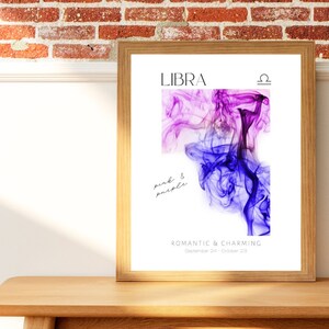 Libra digital download - aura color, characteristics, home decor print