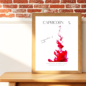 Capricorn digital download - aura color, characteristics, home decor print