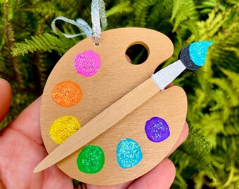 Artist Christmas Ornament | Artist Gift | Paint Palette | Art Teacher Gift | Art Teacher Ornament | Art Stocking Stuffer | Painter Palette