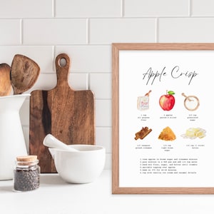 Poster Apple Crisp Recipe Autumn Wall Decor Instant Downlod