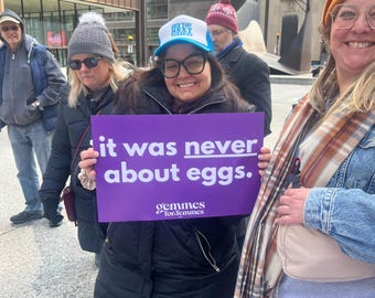 It was never about eggs – Protest/Window Sign