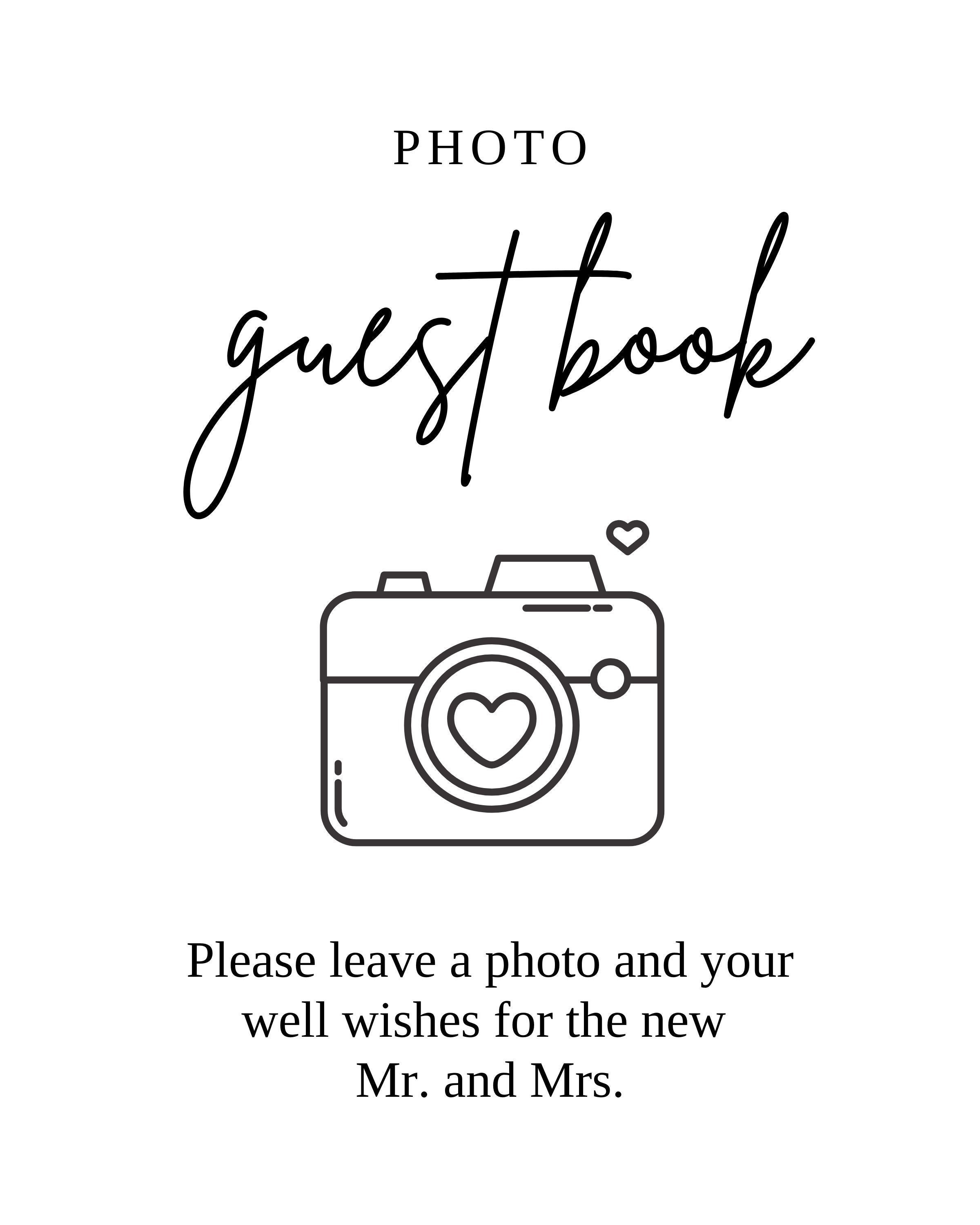 Wedding Photo Guest Book Sign Digital Download Printable Etsy