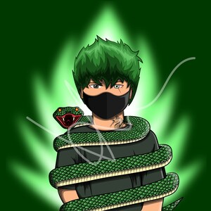 Personaggio dei cartoni animati in stile anime con serpente PNG, SVG, PDF, jpg, download digitale