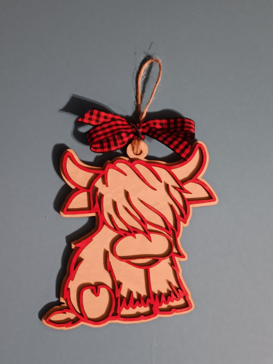 Highland Cow Christmas Ornament Etsy