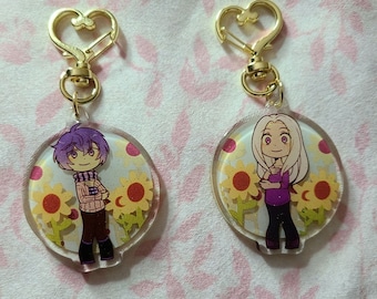 Sunflower Field - VOCALOID MIRIAM & KAITO Keychain by Edlinklover
