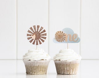 First Trip Around The Sun Cupcake toppers, First Birthday cupcakes, Sun First Birthday, Boho First Birthday cupcake topper, Boho Sun cupcake