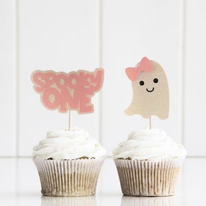 Spooky One Birthday Cupcake toppers, Ghost birthday party toppers, Halloween cupcake topper, Spooky One boy, Spooky One girl, ghost party