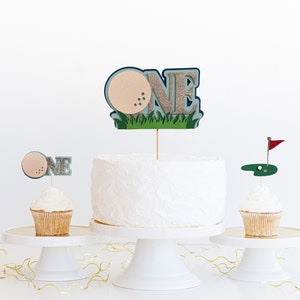 Hole in ONE birthday cake topper, Golf First Birthday cake topper, Hole in ONE smash cake topper, Golf cake topper, smash cake golf ball