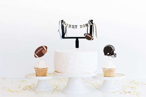 Adorno para tarta de fútbol: Primer down, fiesta del día del