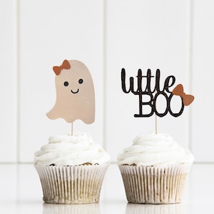 Little Boo Ghost Cupcake toppers, Little Boo toppers, Halloween cupcake topper, Little Boo Baby shower, Ghost cupcake toppers