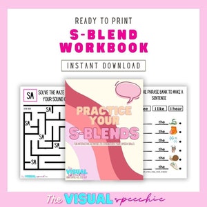 S-Blends Workbook: sound, word, phrase, and sentence level for speech therapy and home practice