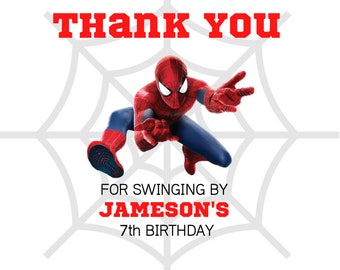 Spiderman dank u tag, bewerkbare Spiderman dank u gunst Tags, verjaardagsfeestje, Goodie Bag gunst, partij gunst Tag, Spiderman partij decor
