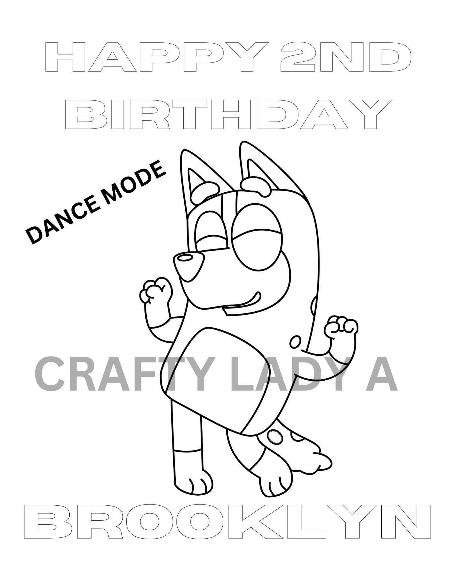 Bluey Birthday Party Favors, Bluey Personalized Coloring Pages, Bluey